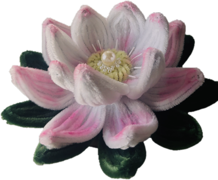 Lotus Asaan — handmade pink lotus seat on green leaves, for your Ganpati idol