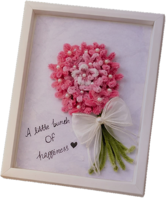 Mini Frame — a small handmade craft-wire bloom in a keepsake frame