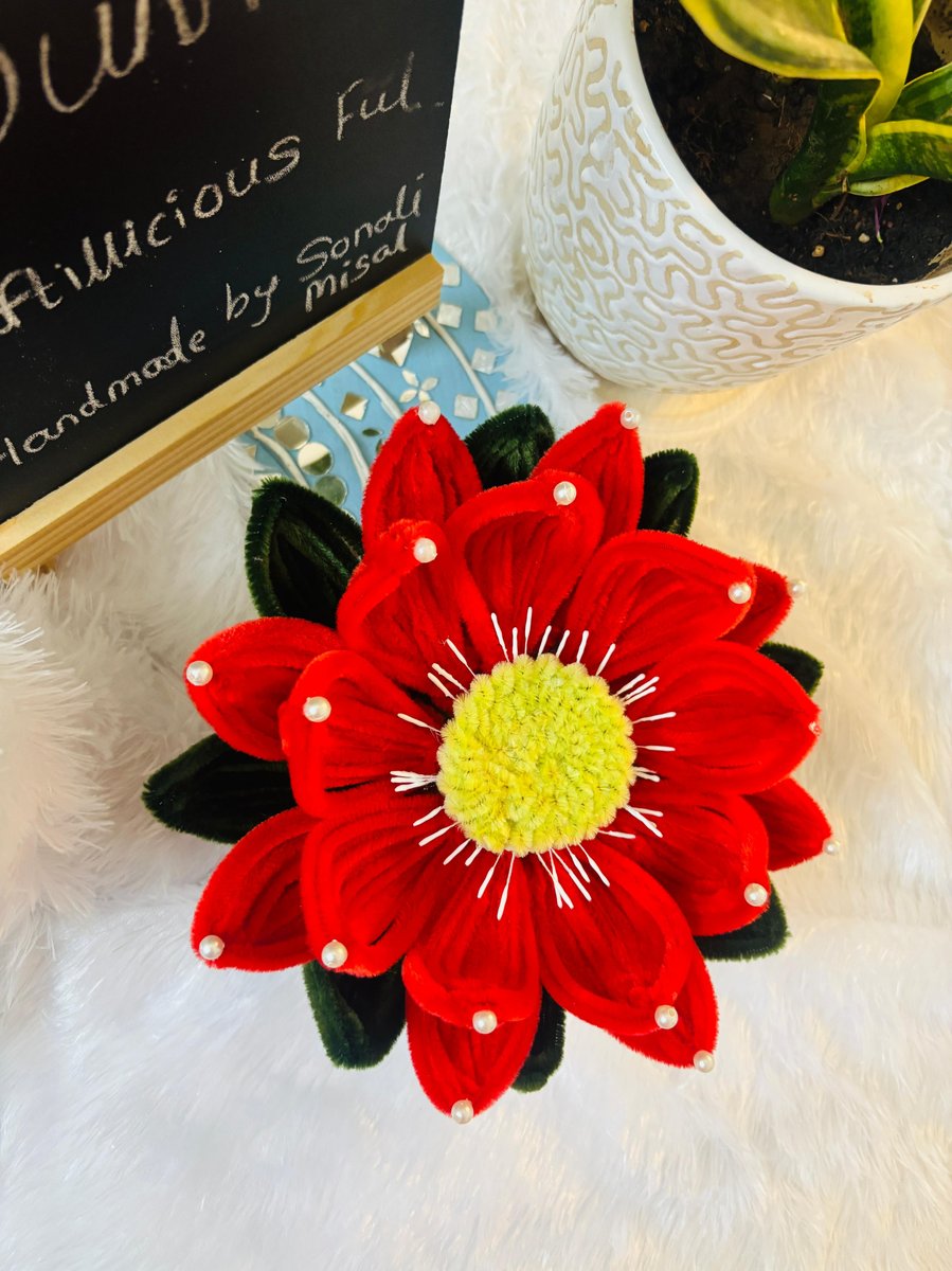 Lotus Asaan Vibrant Red — handmade lotus seat for Ganpati idol